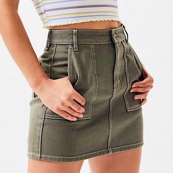 PacSun Dresses & Skirts - PacSun Olive Green Denim Skirt